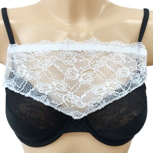 Modesty Panel Lace Bra Insert Instant Camisole Cleavage Cover Black Navy White Purple image 6