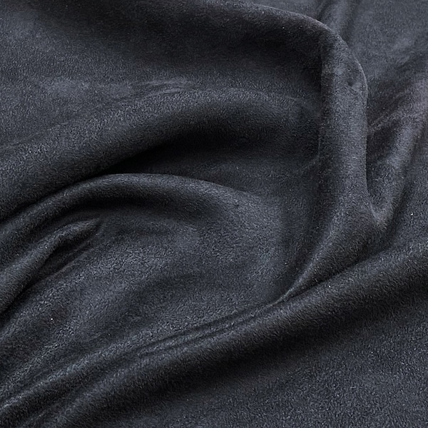 Tissu d'ameublement - suédine imitation daim - Noir - 225 gsm - 60" - 150 cm de large