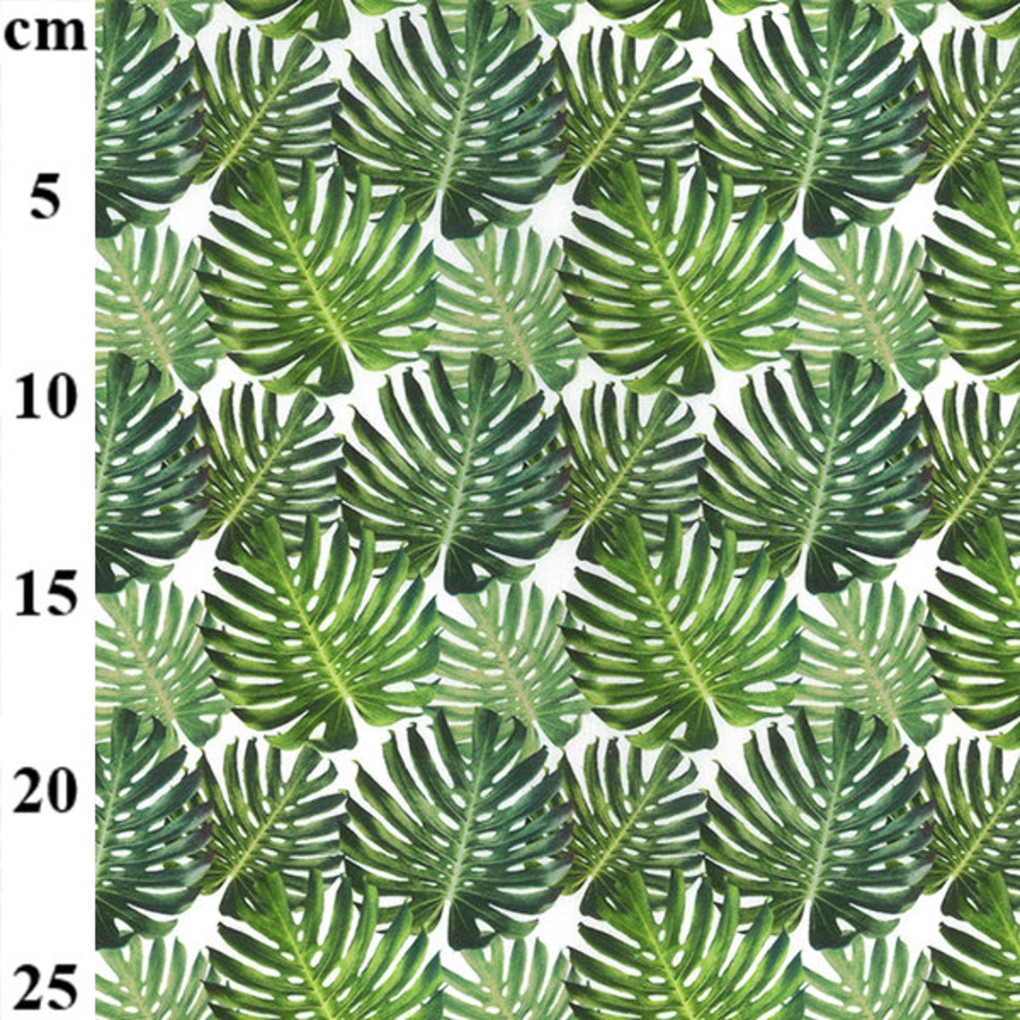 Cotton Fabric Green Palm Leaf Print Craft Fabric Material | Etsy