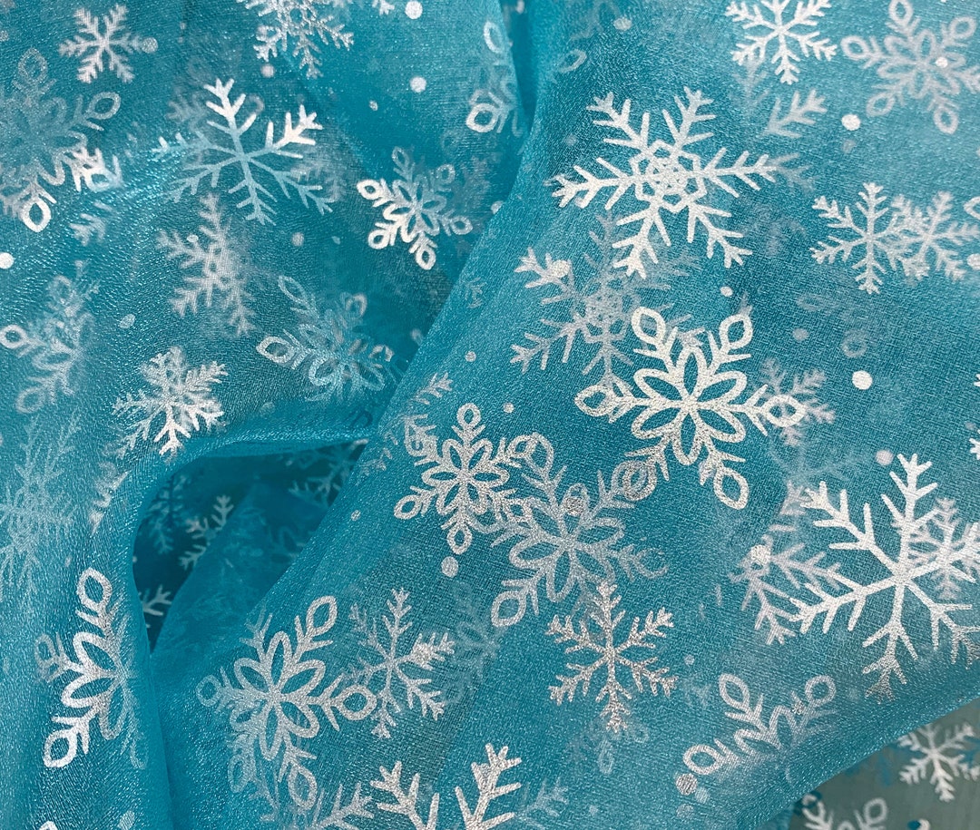 Crystal Sparkle Organza Fabric Copen Blue, by the yard