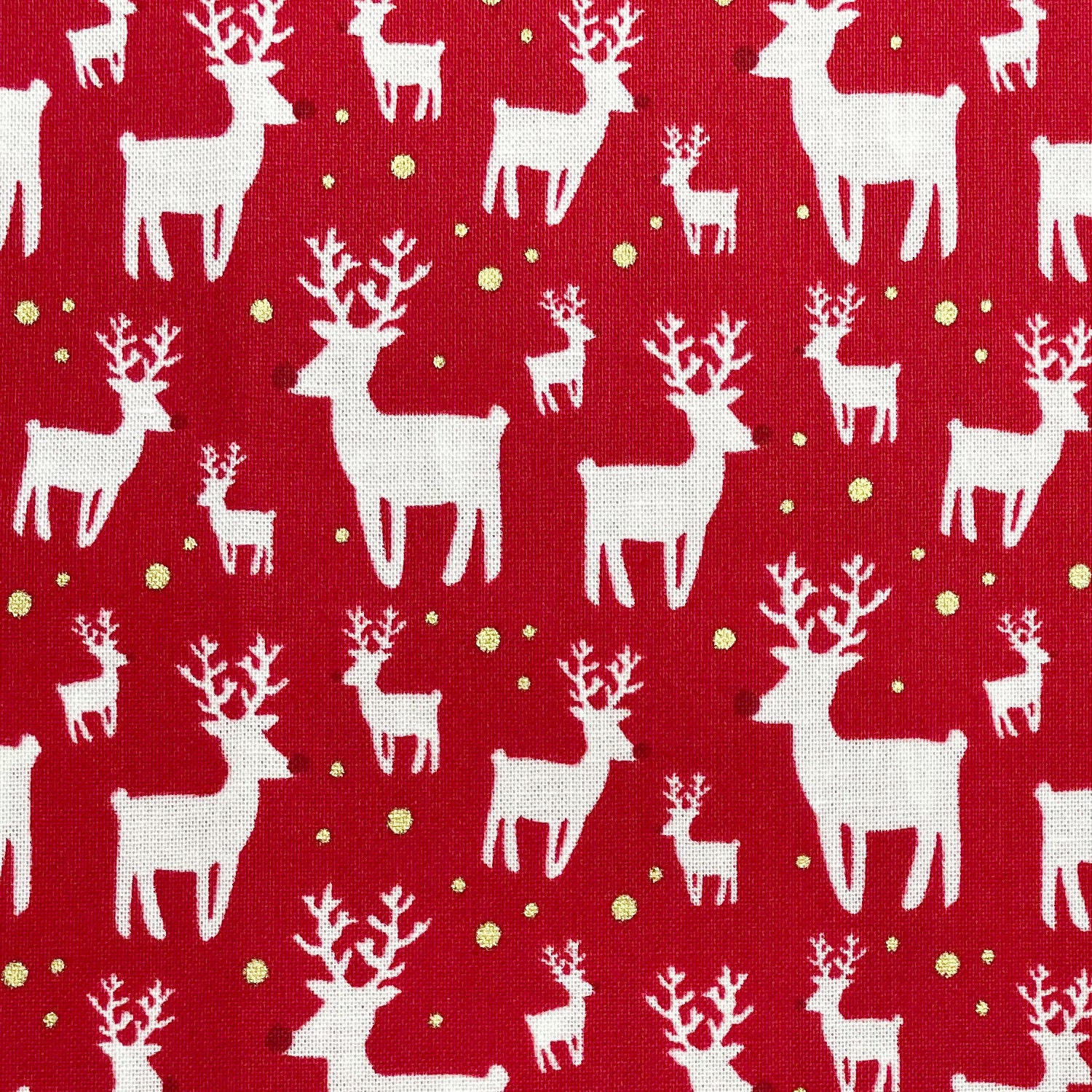 CUSTOMIZABLE North Pole reindeer white Fabric