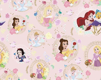 Disney Princesses fabric UK 100% cotton material Walt Disney Classic Characters 