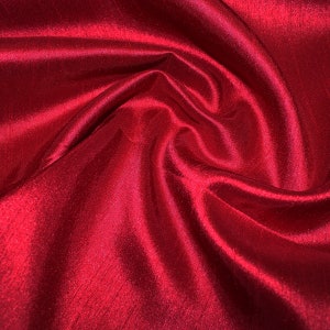 Shantung Satin Fabric - BURGUNDY - Red Bridal Prom Dress Costume Fabric Material