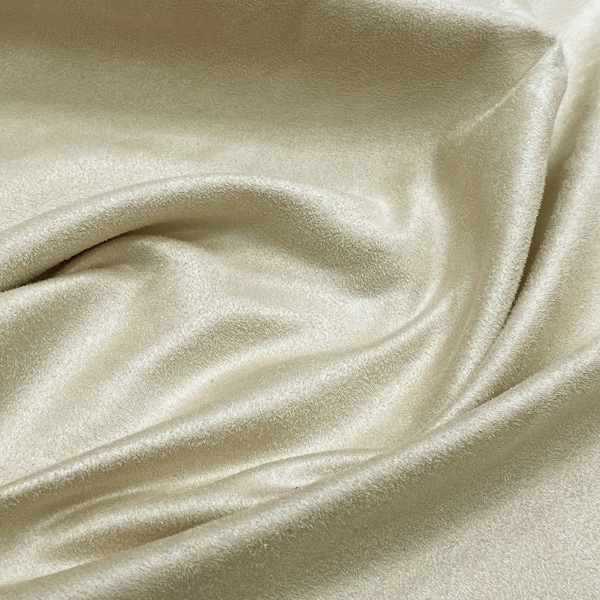 Tissu d'ameublement - Matériau en suédine imitation suède - Crème - 225 g/m² - 60" - 150 cm de large