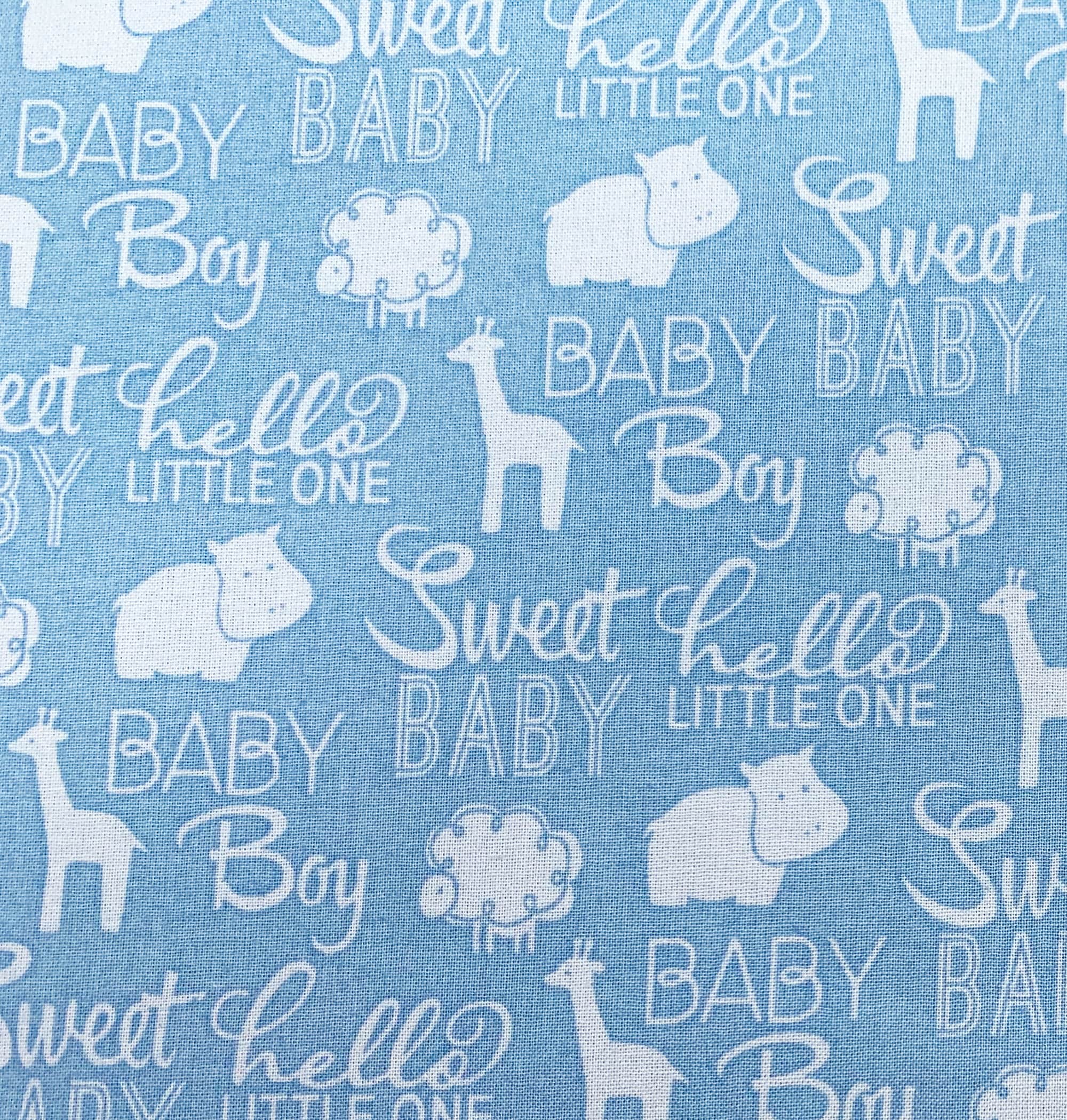 New Baby Fabric 100 Organic Cotton Blue Baby Boy Nursery Etsy