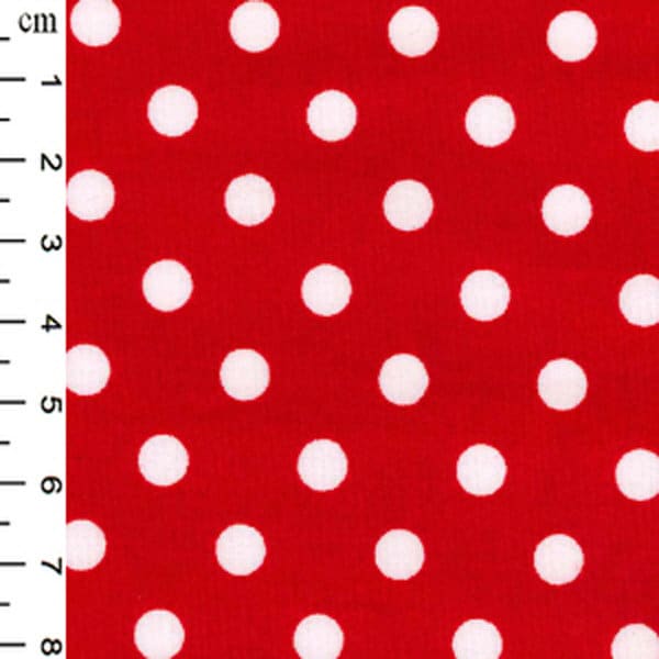 100% Baumwollstoff - Rot & Weiß Polka Dot Spot Print - Bastelstoff Material Meter