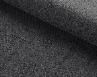 Upholstery Fabric Arran Faux Wool Curtain Cushion Fabric Material - Charcoal Grey