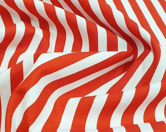Baumwollstoff - Rot & Weiß Gestreift - Craft Fabric Material Meter