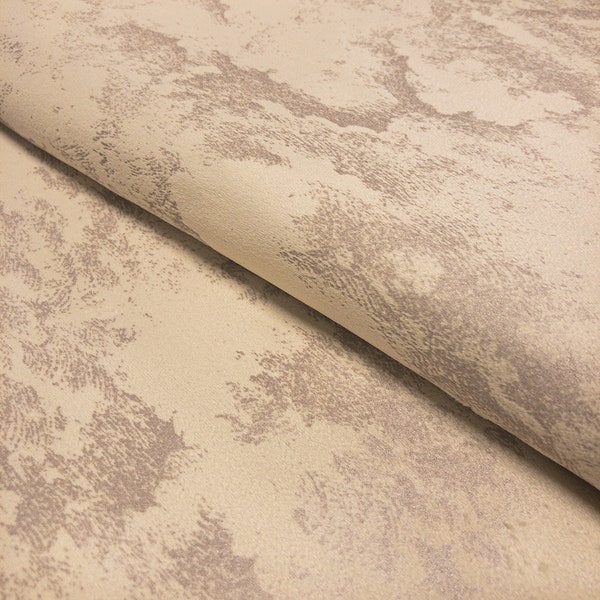 Upholstery Fabric Avalon Marbled Velour Velvet Curtain Cushion Material - Oatmeal & Silver