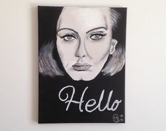 Adele - Hello, 12" x 16", płótno, 2016