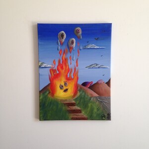Fire Destroying Itself, 12&quot; x 16&quot;, canvas, 2016
