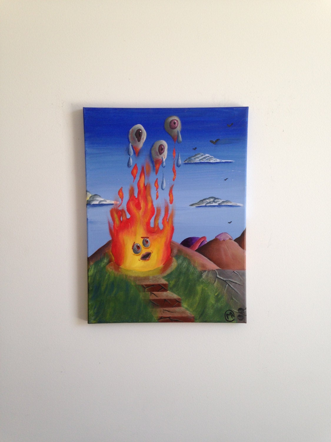 Fire Destroying Itself, 12" x 16", canvas, 2016