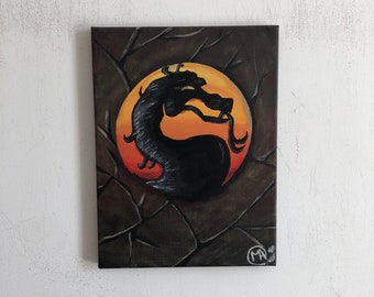 Mortal Kombat, 9" x 12", stretched canvas, 2017