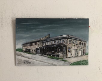 Brewery, 6.5" x 10", hardboard panel, 2018