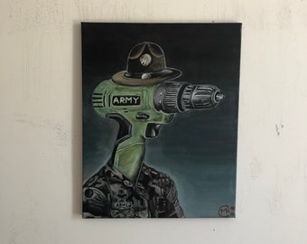 Drill Sergeant, 16" x 20", canvas, 2020