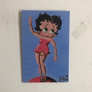 Betty Boop, 6,5 » x 10 », panneau rigide, 2017