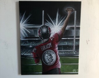 Quarterback, 16" x 20", stretched canvas, 2022