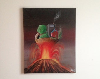 Volcanic Island Transformation, 16&quot; x 20&quot;, canvas, 2015