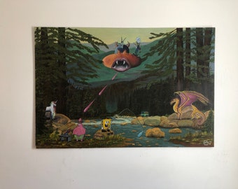 Custom Thrift Store Painting (I Paint Subjects / Characters on the Piece)