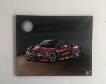 NSX Car, 16" x 20", stretched canvas, 2017