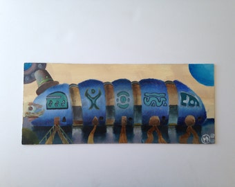 Caterpillar Mall, 8&quot; x 19&quot;, hardboard panel, 2014
