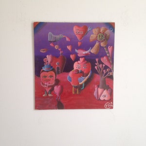 Valentine&#39;s Day Love, 12&quot; x 12&quot;, hardboard panel, 2014