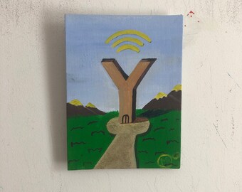 Wi-Fi, 6" x 8", canvas panel, 2017