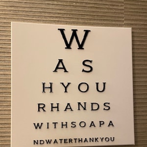 DIGITALE DATEI Auge Diagramm Badezimmer Schild hängende Kinder Schule Auge Arzt Büro Dekor