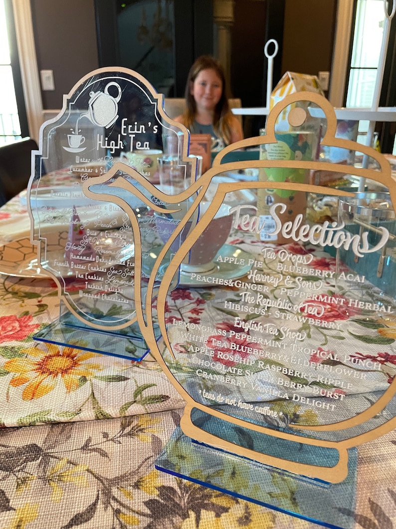 Tea Time Menu Stand Digital File | High Tea Selection Sign SVG for ...
