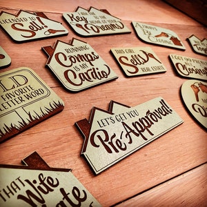 FICHIER NUMÉRIQUE agent immobilier cadeau aimant signe plaques carte porte-clés décor étiquette cadeau merci nouvelle maison maman vendre vendu
