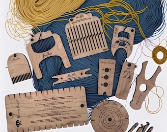 Weaving Mega‑Set - Mini Loom Tools: Cards, Needles, Heddle, Shuttle DIGITAL FILE