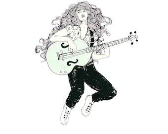 Guitar Girl Screen Print