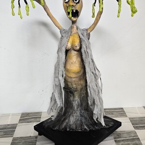 OOAK Art Doll Clay Figure Dead Zombie Slime Ghoul Scary Monster Creature Handmade Hand-painted Signed