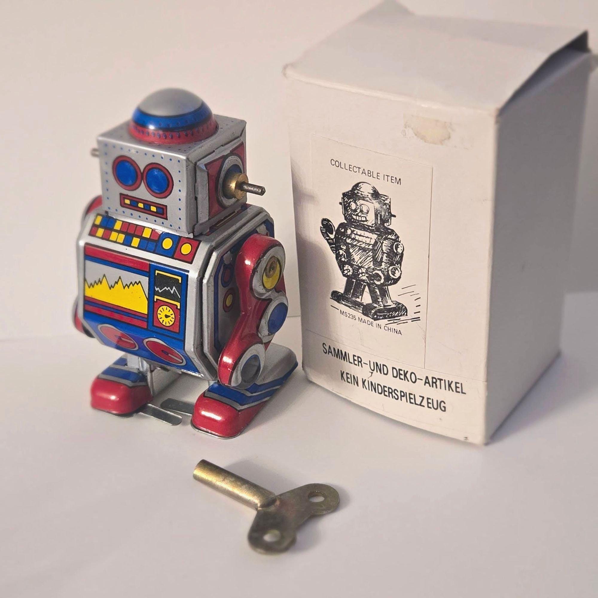ブリキのおもちゃのゼンマイ式ロボット - Etsy 日本