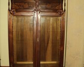 Antique Walnut Victorian Step Front Bookcase, Display Cabinet, Shipping is not free