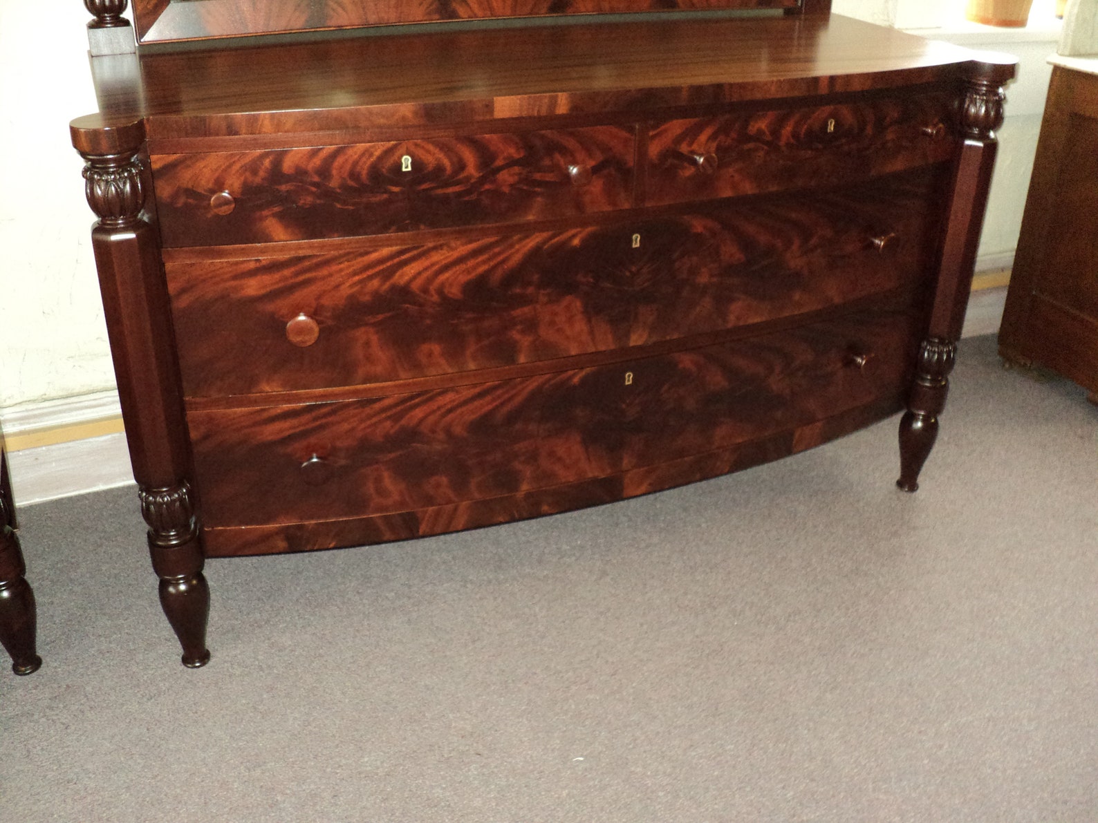 Antique Mahogany Dresser and Chest of Drawers w. Mirrors by Etsy