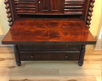 Mahogany German Empire Secretary Desk, circa 1840's, Shipping is NOT free!