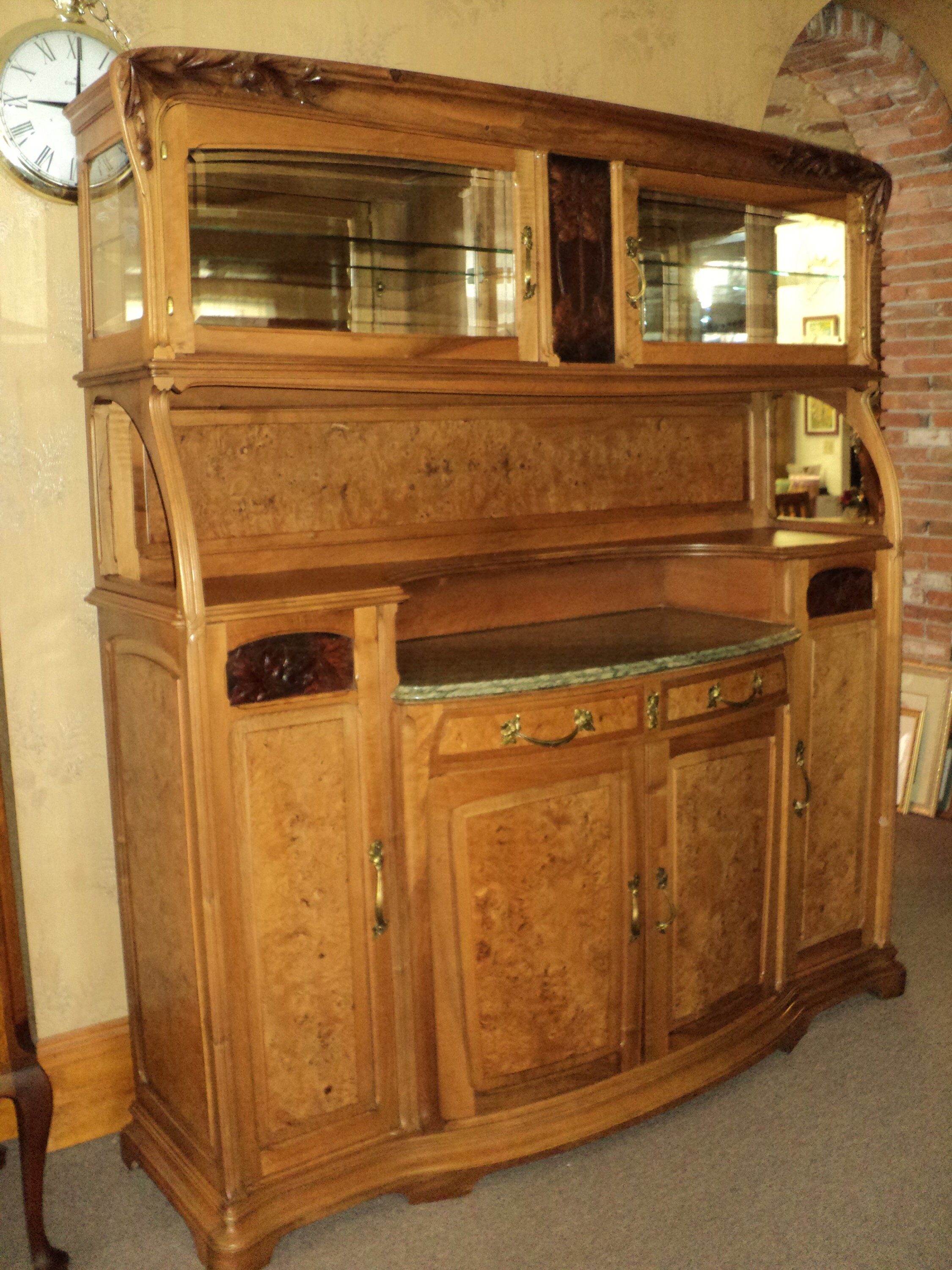 Antique French Art Nouveau Sideboard Buffet China Cabinet Etsy