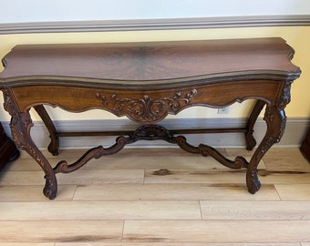 Antique French Provincial Mahogany Games, Dining, Console Table, Shipping is not Free