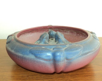 Van Briggle Art Pottery Dragon Fly Bowl w. Flower Frog