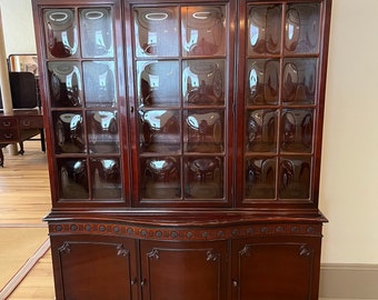 Mahogany Bubble Glass Breakfront, circa 1940's