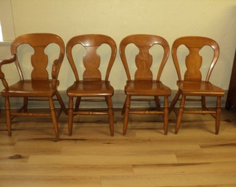 Set of 4 Maple 1950's Kitchen/Dining Chairs by Willett , Shipping is NOT Free!