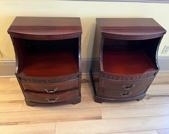 Pair of 1950's Mahogany Nightstands or End Tables by Kent Coffey, Shipping is not included