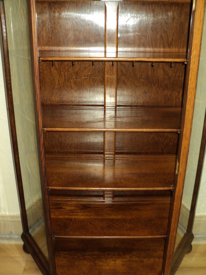 Antique Oak China Display Shipping is NOT Free Etsy