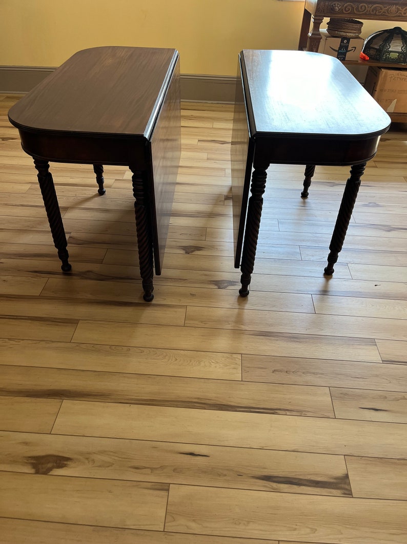 Pair Mahogany Gate Leg Tables, Dining or Entry image 4