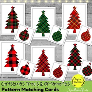 Atividade para impressão de pré-escola de Natal, estudo de unidade de Natal Montessori, jogos de cartas de correspondência de Natal para crianças, atividades de Natal para crianças