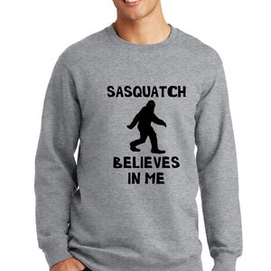 Sasquatch Bigfoot fleece sweatshirt crew neck funny / Big Foot / Yeti / urban legend