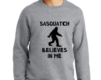 Sasquatch Bigfoot fleece sweatshirt crew neck funny / Big Foot / Yeti / urban legend