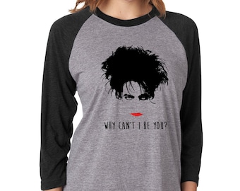 The Cure Robert Smith raglan t shirt, 80s music tshirt, gift for music lover, fan