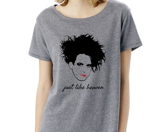 Robert Smith The Cure 'Just Like Heaven' womens t shirt, loose top tshirt, 80s goth band